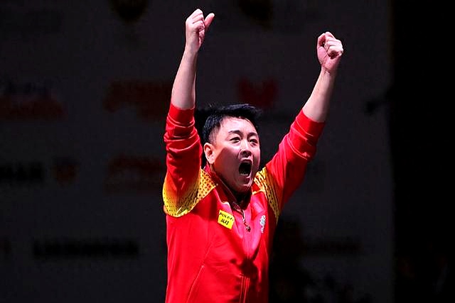 中国乒乓球队绝杀法国乒乓球队，王皓统治全场